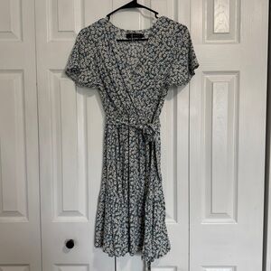 Ditsy Floral Wrap Style Mini Dress
